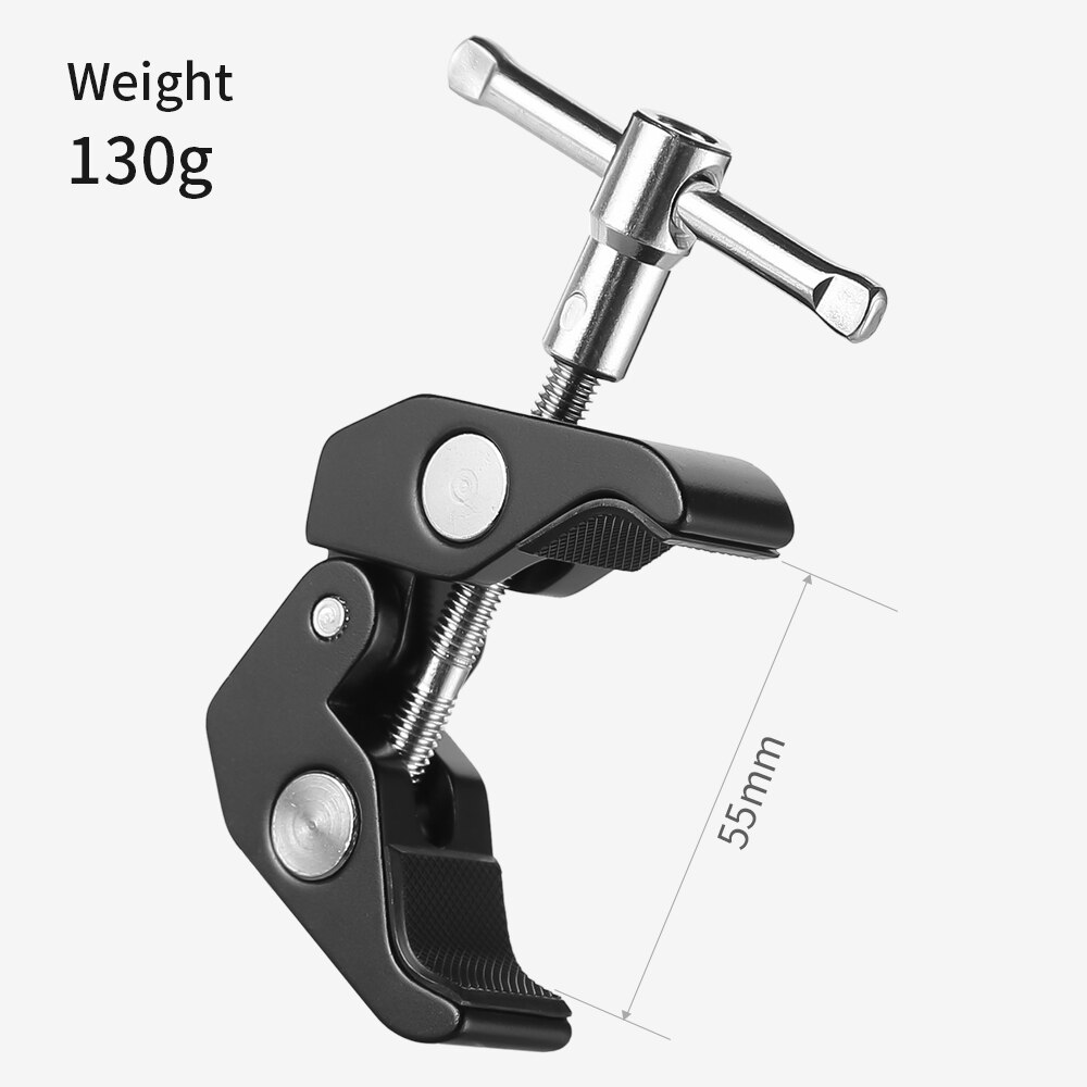 AMBITFUL-brazo articulado mágico para estudio, pinza para garra de cangrejo, pinzas, soporte de Clip para Flash, luz LED, trípode, monopié