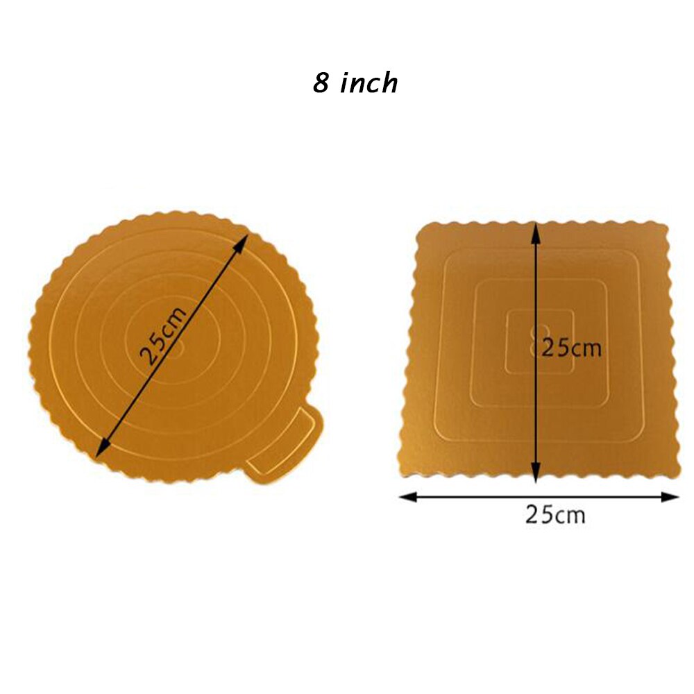 20PCS Round/Square Mousse Cake Boards/Mat Food Grade Paper Kitchen Baking Accessories Gold Year Wedding Cake Displays Tray