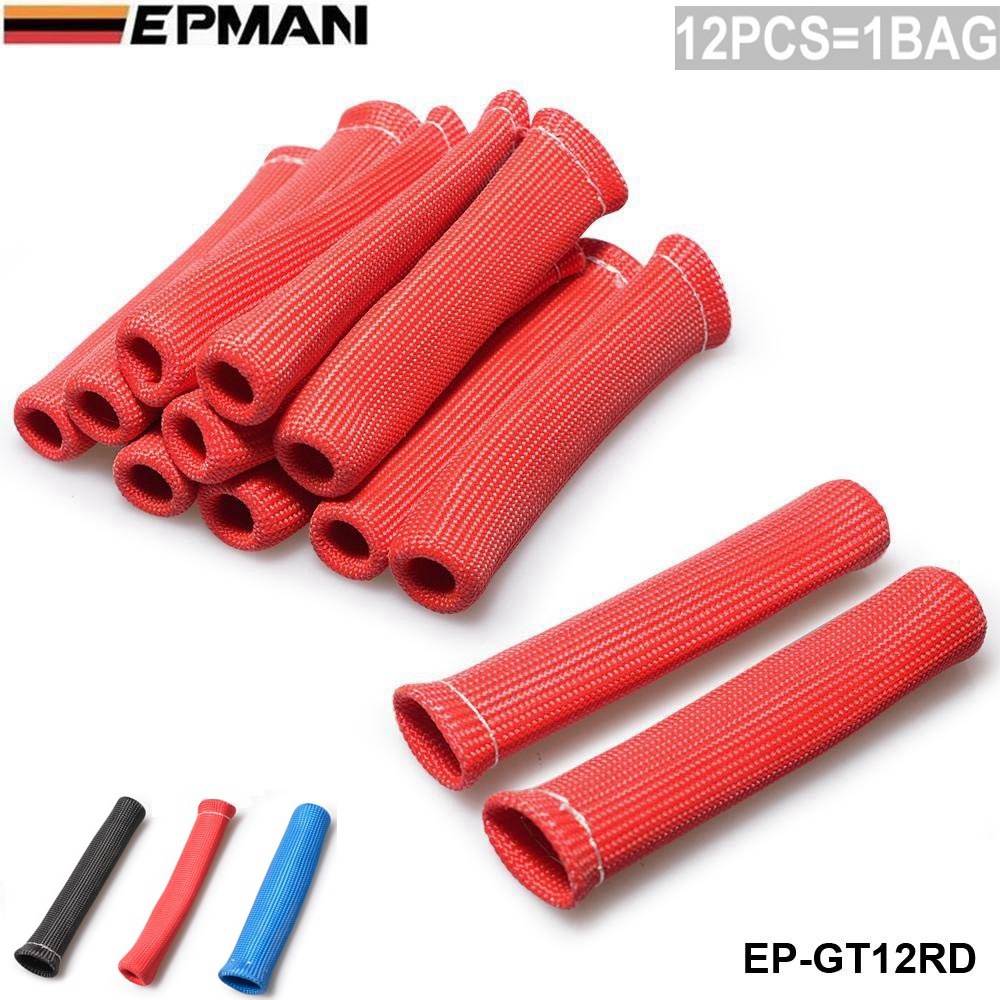 12cyl heat Protector Sleeve sleeving Spark Plug Wire Boot fuel oil lines Basalt TK-GT12: Red