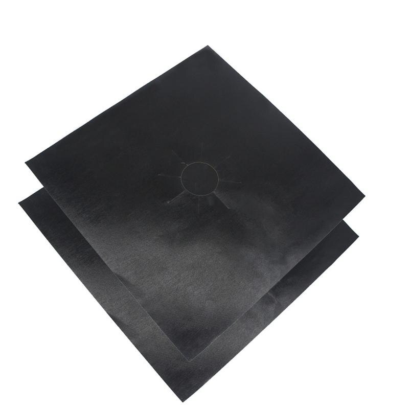 2PCS Kitchen Gas Hob Liners Gas Range Stove Top Burner Protector Microwave Cover 27 X 27cm Oven Liners Gas Hob Protector Sheets: black 2pcs