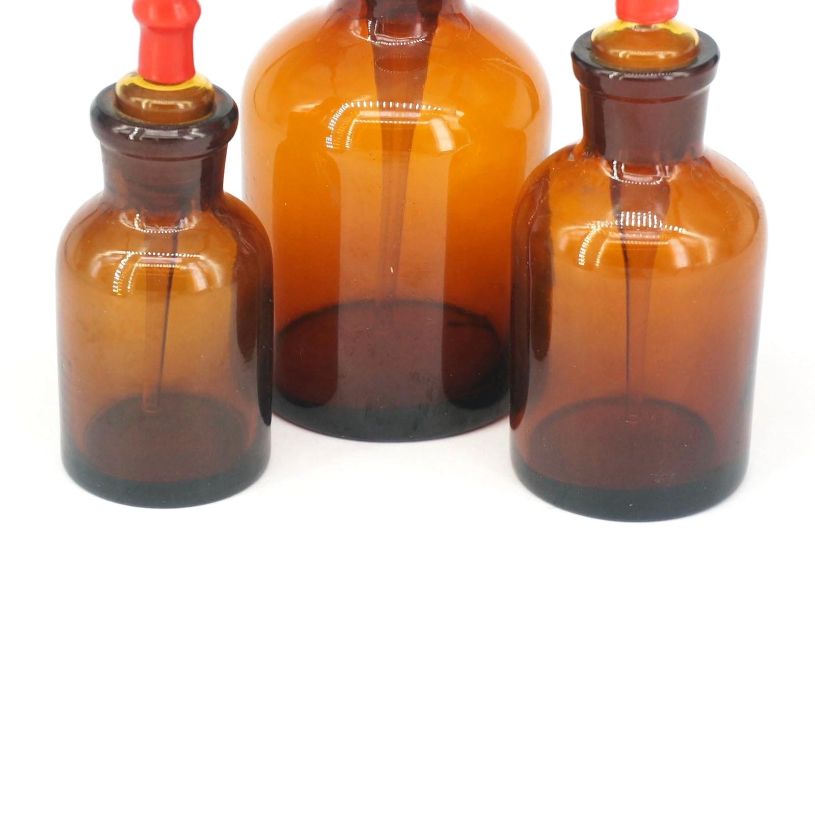 30/60/125ml pipett med brunt glas som tappar flaskan med slipad propp och dropper
