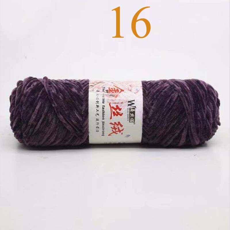 100g Chenille Blanket Yarn Soft Rainbow Wool Craft Sweater Yarn Chunky Crochet Baby Knitting Thick DIY Velvet Sweater Hats Scarf: green