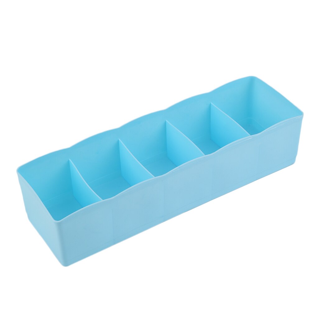 Multifunktions Unterwäsche Socken Kleinen Dinge Lagerung Kasten Kunststoff Abschluss Kasten Fünf Gitter Schublade Schreibtisch Bett Schrank: Blau