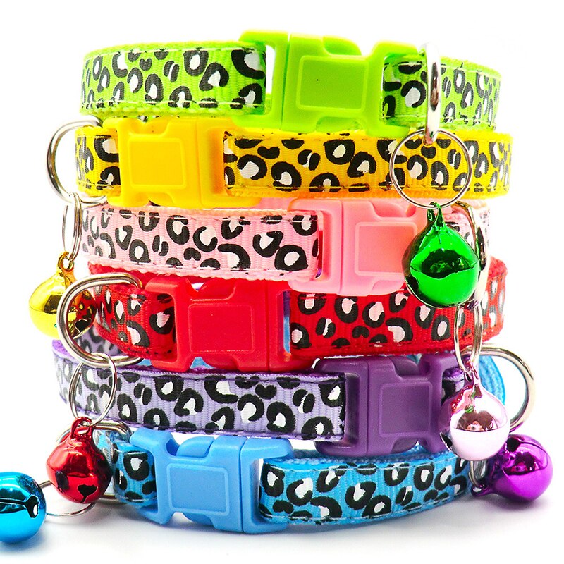 gato leopardo perro Collar de hebilla ajustable perro de dibujos animados mascotas collares lleva gato Pet Id etiqueta accesorios Animal productos