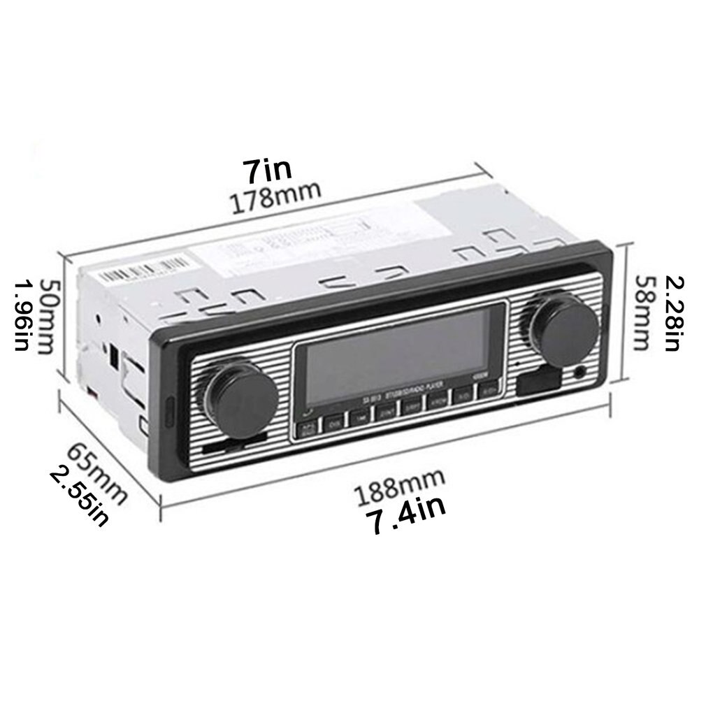 Autorradio con reproductor Multimedia para Coche, Radio Estéreo, 12V, MP3, AUX, Audio electrónico para carros en el salpicadero