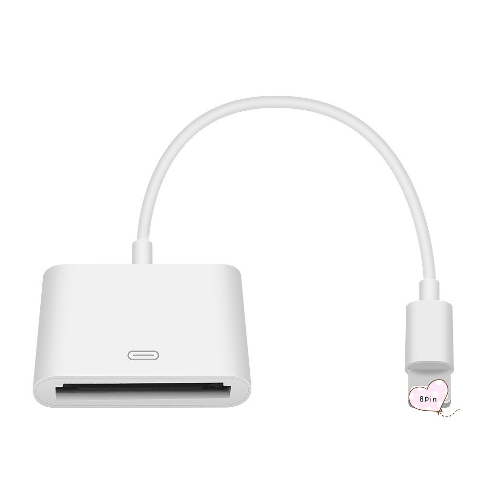 Docking 30pin Female Naar 8pin Charge Kabel Dock 30P Zwart &amp; Wit 18Cm