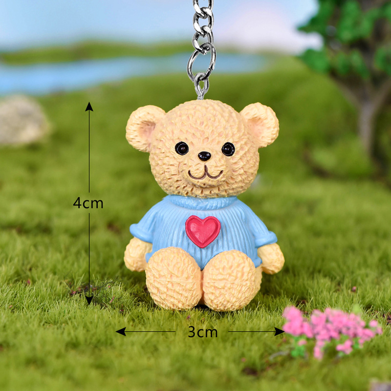 Cartoon Hars Beer Pop Sleutelhanger Vrouwen Mannen Leuke Anime Teddy Sleutelhanger Op Tas Auto Trinket Sieraden Bruiloft Meisjes: licht kaki
