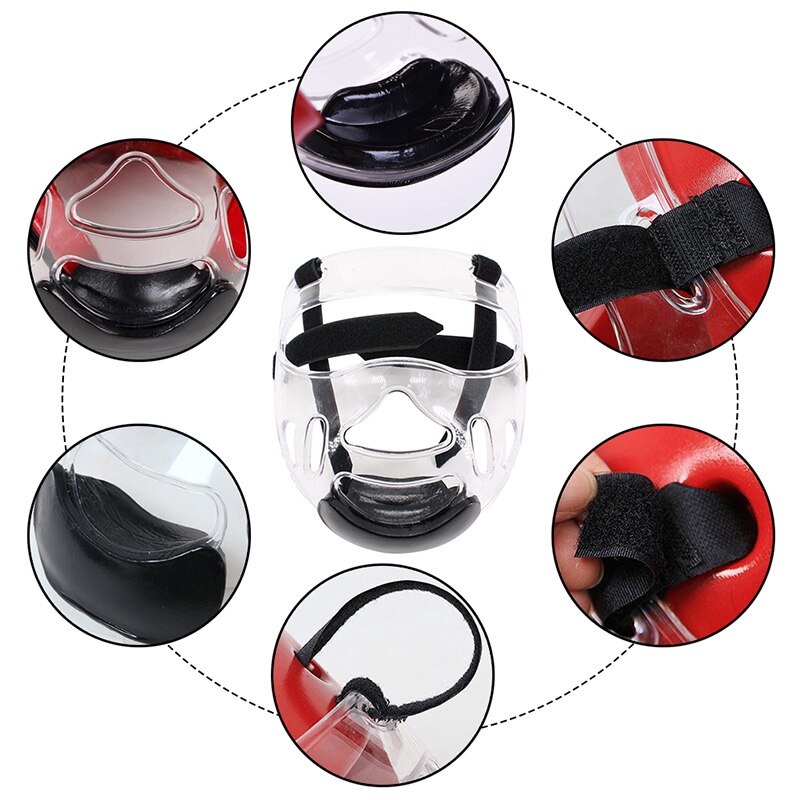 Verwijderbare Taekwondo Helm Masker Beschermende Kleding Sport Transparante Beschermende Masker Sport Clear Plastic Gezicht Shield