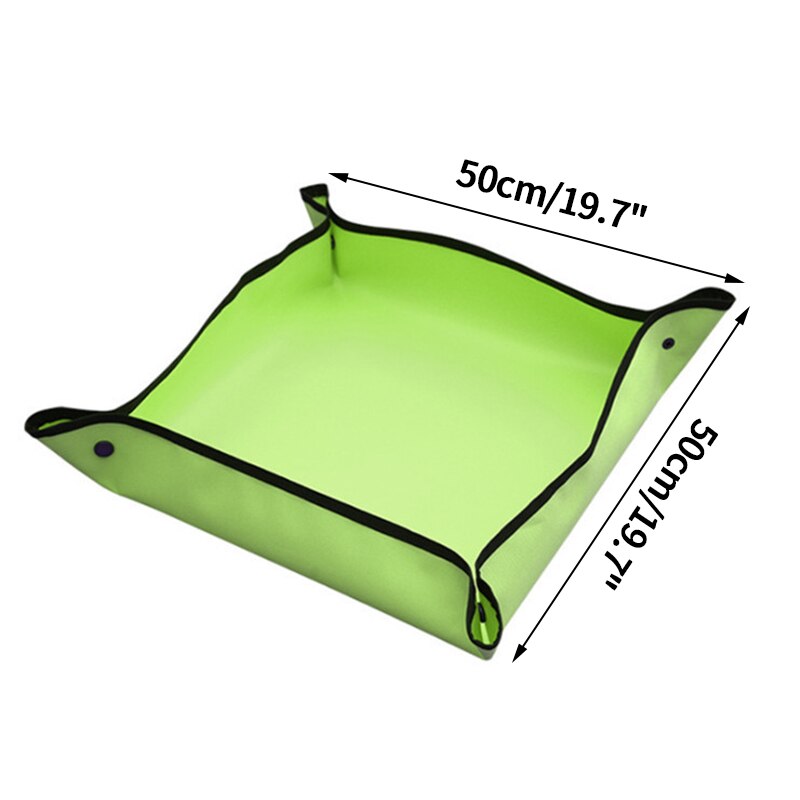 Planting Mat PE Square Gardening Mat Waterproof Plant Potting Mat Thicken Foldable Garden Pad Anti-dirty Transplanting Tarp: Green(PVC)-0XS