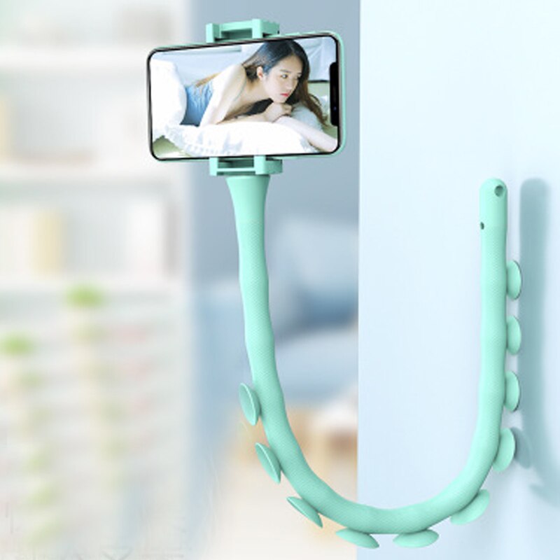1pc søte caterpillar lazy bracket mobiltelefon holder orm fleksibel telefon sugekopp stativ for hjemmevegg stasjonær sykkel: Blå
