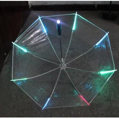7 farben Ändern LED transparent Regenschirm mit Taschenlampe Funktion Sicherheit Warnung Schutz Regenschirme freundlicher Ideen