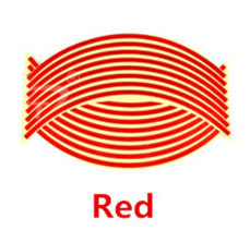 Tiras adhesivas para rueda de motocicleta, calcomanías reflectantes, cinta para llanta, estilo de coche y bicicleta para SUZUKI S TL1000 Kawasaki NINJA 650R ER6F: Rojo