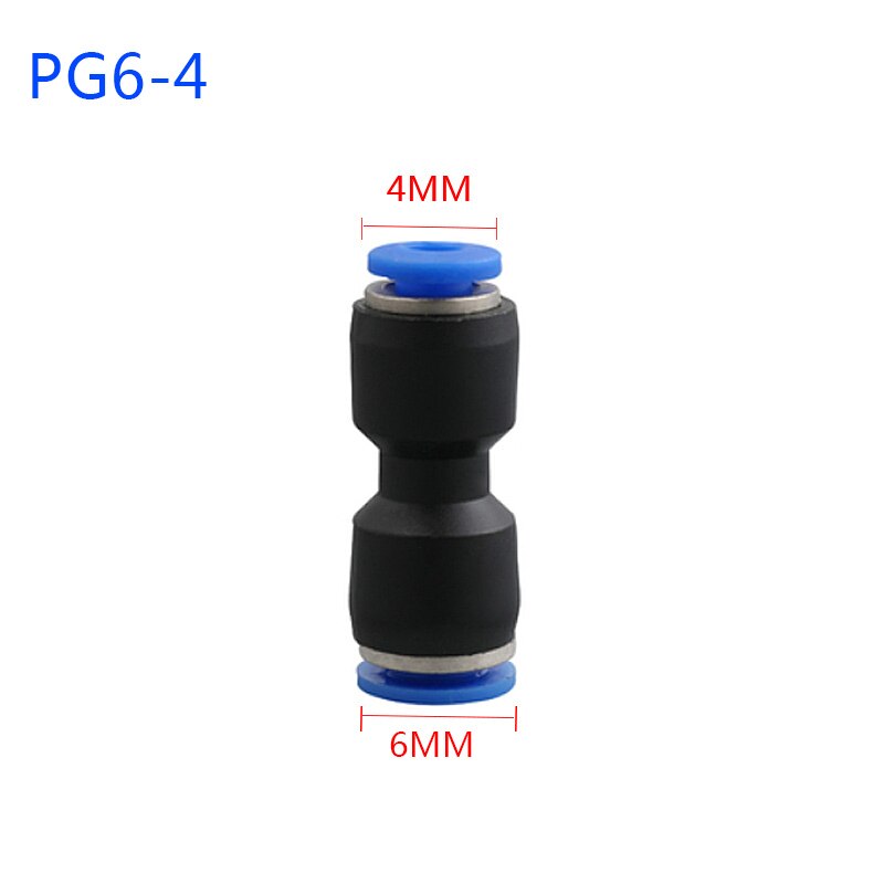 1PCS Pneumatic Fittings PU/PG 4mm 6mm 8mm Straight Push in Fitting Air Quick Connector Plug Socket Air Water Hose Tube Fittings: PG6-4