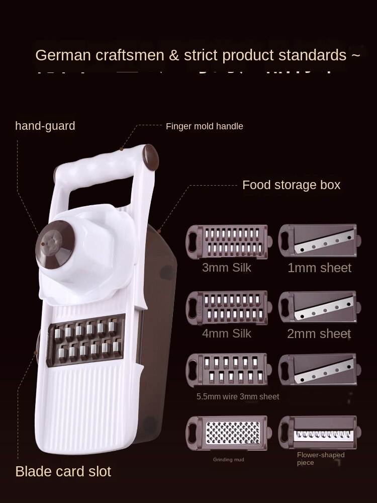 European-style Stainless Steel Kitchen Multi-function Grater Household Cleaning Wire Diced Sliced Vegetable Cutting Artifact