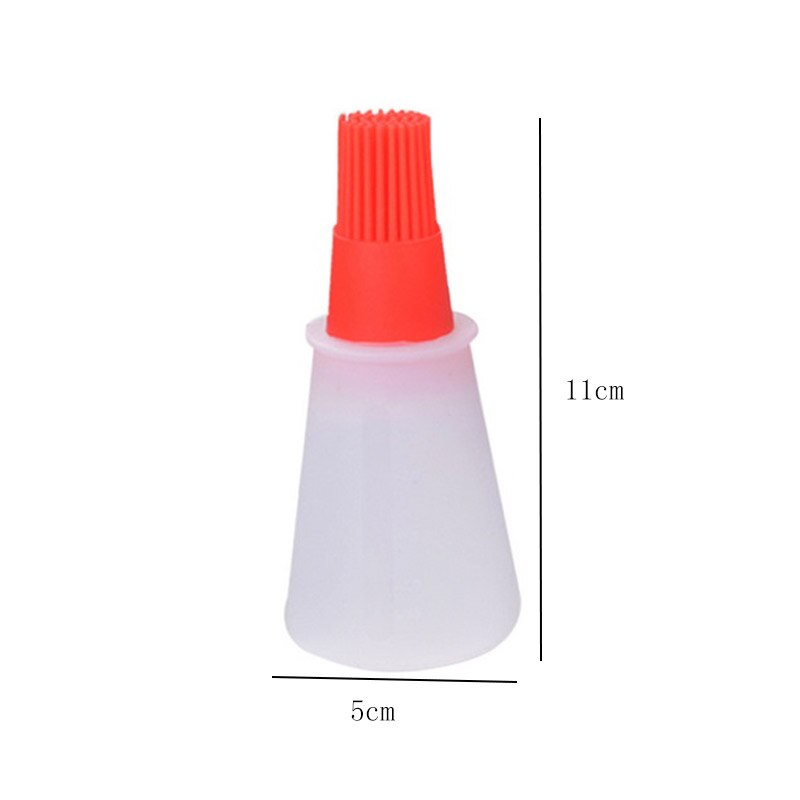 1Pc Colorful Silicone Oil Brush Baking Liquid Oil Pen Cake Butter Bread Pastry Brush BBQ Tools Safety Kitchen Basting Brush: 11.5x5cm red
