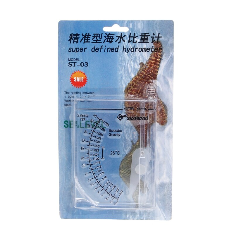 Marine Hydrometer Reef Fish Tank Aquarium Water Salinity Specific Gravity Test