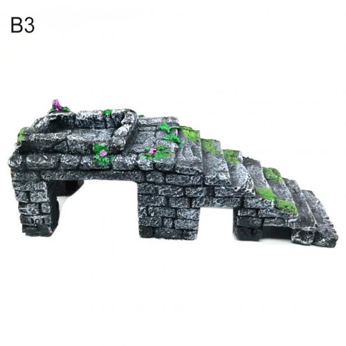 Aquarium Fish Tank Simulation Pet Turtle Terrace Resin Turtle Step Climbing Terrace Island Reptile Hide Point Aquarium Landscape: B3
