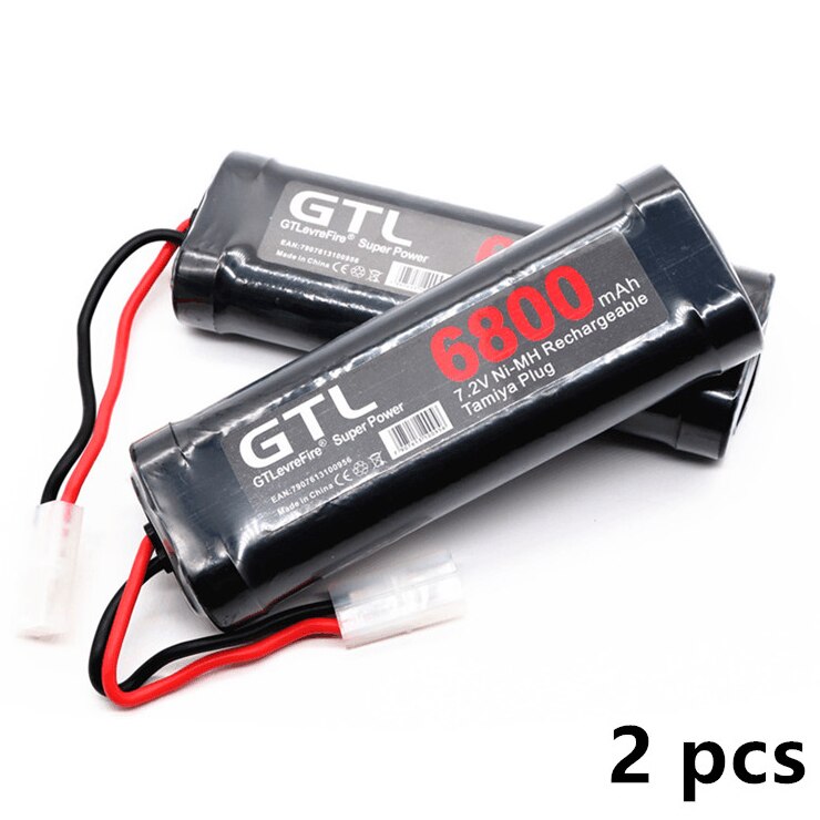 Original 7.2V Battery 6800mah NiMH Batteries Pack For RC Car Truck Buggy Boat Tank Ni-Mh Baterias gray supper power.: 2pcs battery