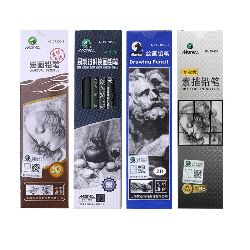 Crayon de test pour le dessin, 5 pièces/ensemble, stylo HB 2H 4H 6H 1B 12B10B 8B 7B 6B 5B 4B 3B 2B, école de bureau, art