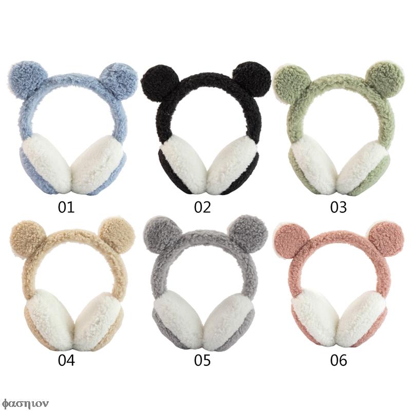 Couvre-oreilles en polaire unisexe, Protection contre le froid, casque de ski en plein air, patinage, Kawaii, ours en peluche, bandeau thermique pour fête