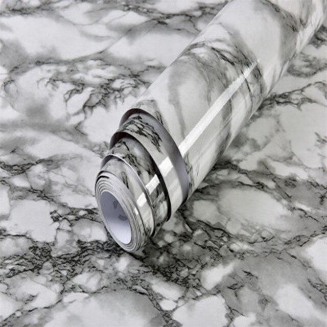 Neue Stil 1 Meter Wasserdichte Vinyl Marmor Tapeten Selbst-Klebstoff Moderne Wohnzimmer Küche Zauberstab Aufkleber DIY Raum Dekoration: dunkel grau