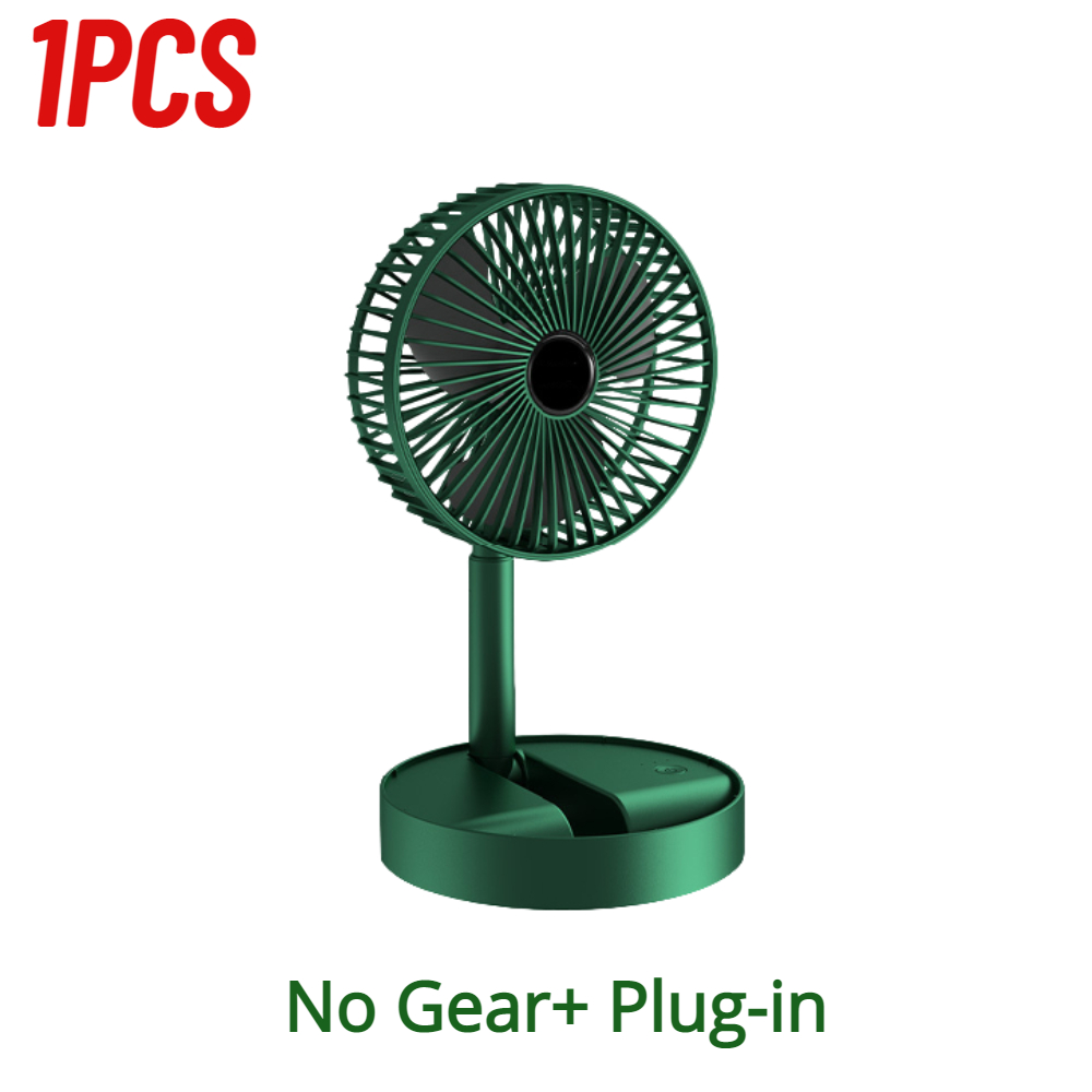 Ventilador plegable USB de 1-3 piezas, ventilador de escritorio de altura ajustable, portátil, telescópico, soporte de suelo, 2000mAh, 3 velocidades, circuladores de aire de verano: Azul
