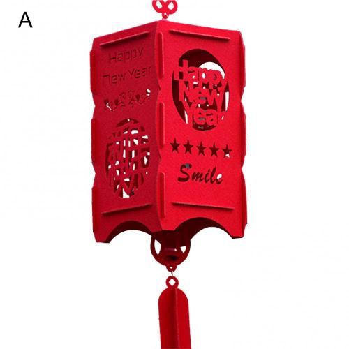 Chinese Year Square Palace Lantern Hollow Inlaid Spring Festival Decoration Red Lanterns Home Living Room Home Decoration: A