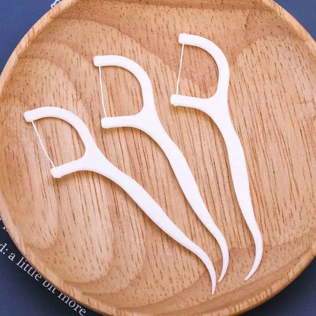 Disposable Dental Floss Stick 50pcs Square Boxed Dental Floss Stick Clean Teeth High Elastic Dental Floss Oral Care