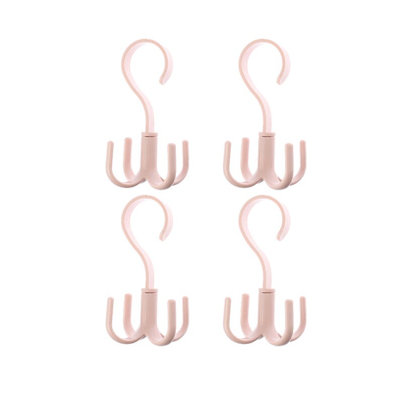 Space Saving Bag Holder Bag Hanger Wardrobes Clothes Rack 360 Degree Rotation Shoes Belt Scarf Hanging Rack Home Orgnizer: 6Pcs pink