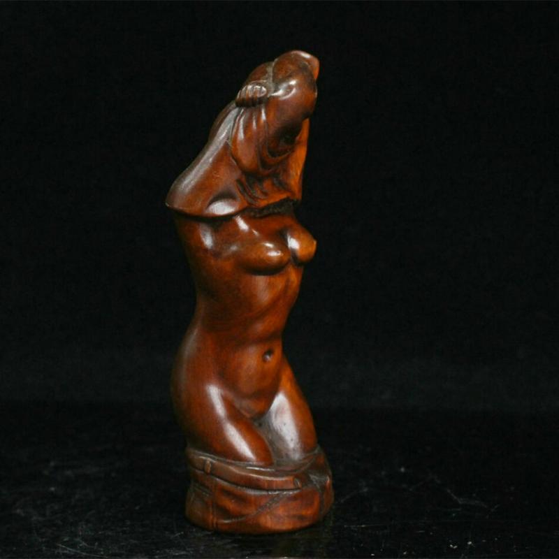 Sculpture en bois de buis chinois ancienne chine, Statue de beauté