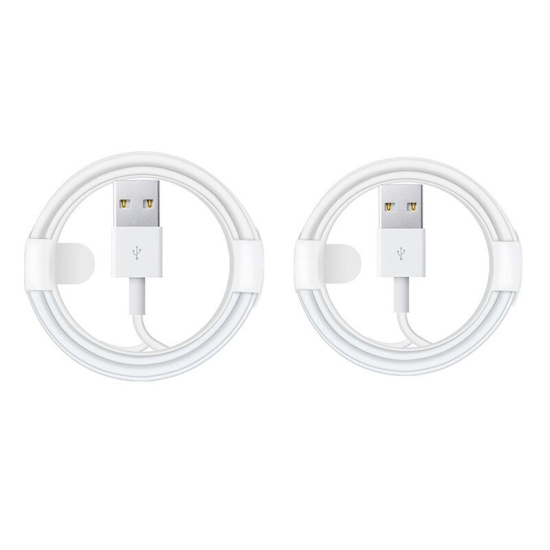Voor Apple Lader Iphone Se 11 X Xr 5 6 6S 7 8 Plus Ipad Mini 2 3 reizen Muur Plug Usb Adapter Lader Usb Data Kabel 2 Stuks: 2 PCS 1M Cable