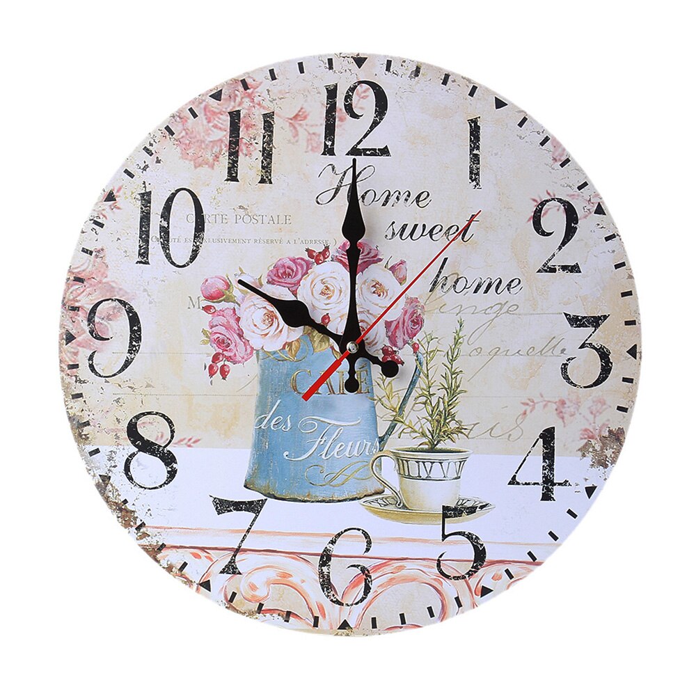 1 reloj de pared Vintage de madera moderno estilo antiguo para el hogar sala de estar Oficina cocina pared 11,5 cm/30cm
