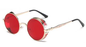 Unisexe rétro Steampunk Style lunettes de soleil lentille ronde métal creux cadre Vintage lunettes pour hommes femmes lunettes de soleil conduite
