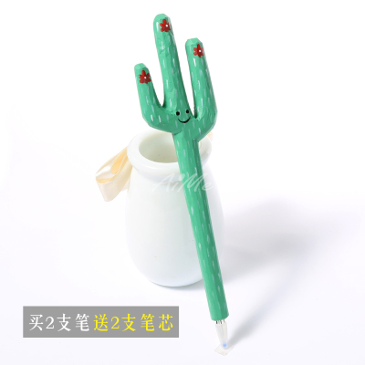 1Pc Coloffice Handmade Wood Carving Pets Animal Yellow Cat Ballpoint Pen Office Stationery School Writing Supplies: Brown