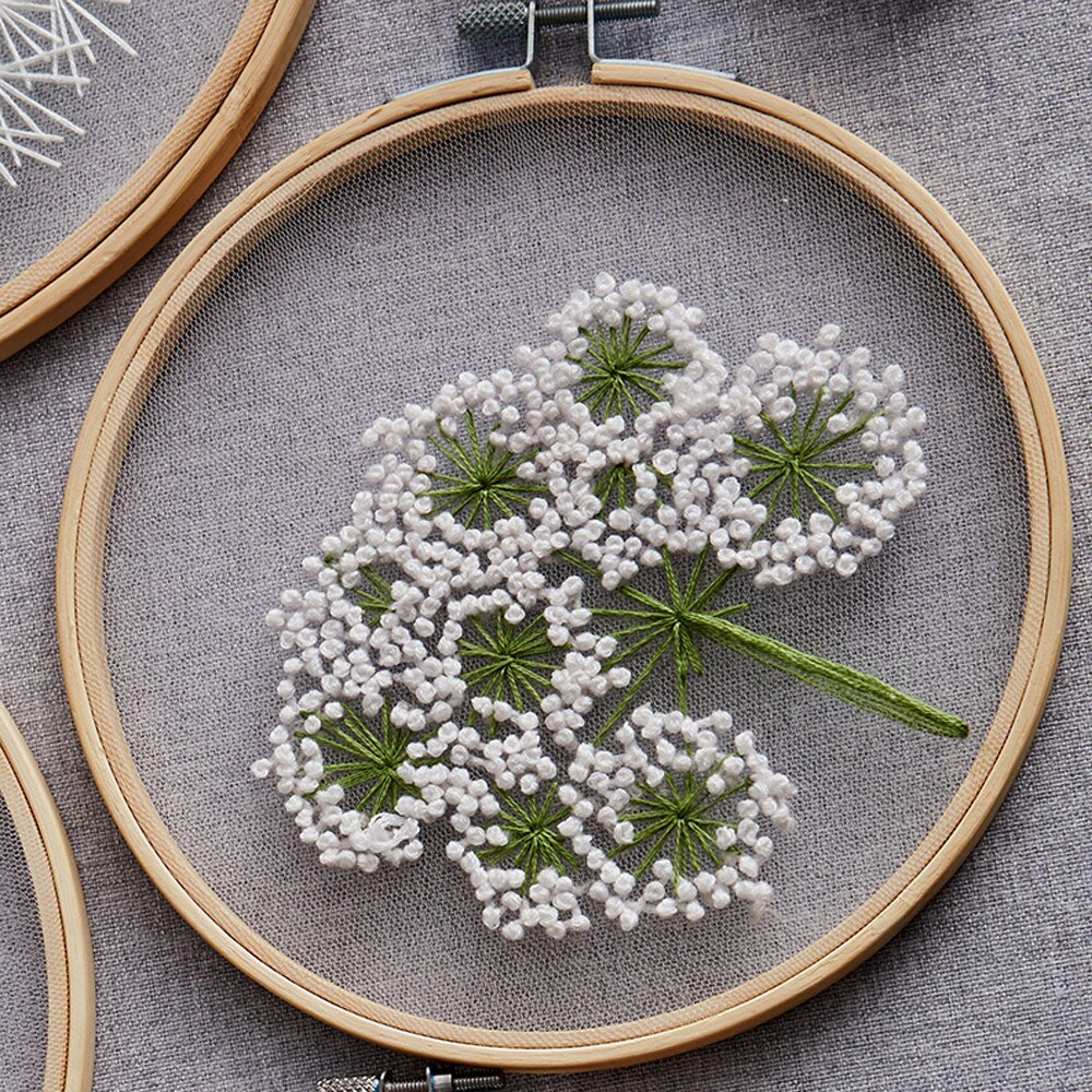 Mesh DIY Embroidery Flower Painting Bordado Cross Stitch Kit Embroidery Kit Diy Beginner Embroidery Punch Needle kit: C