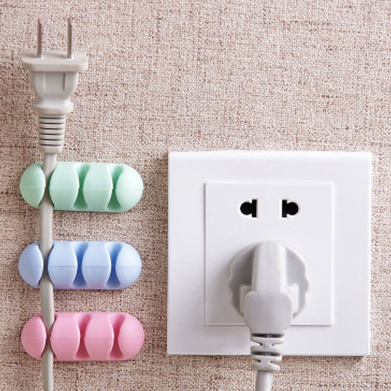 2 stk wire wrap kabel ledning silicagel hyldestativ farve kabel opruller arrangør opbevaringsholder headset opruller kabel samleværktøj