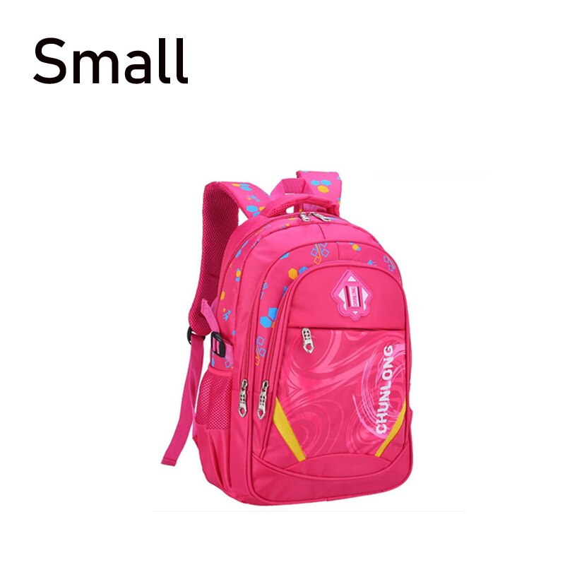 Enfants sacs d'école pour garçons école primaire sac à dos enfant grande capacité enfants cartable filles BookBag étanche 1-3-6 Grade: Small Rose Red