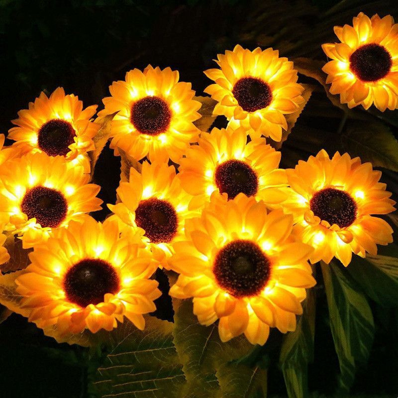Estaca Solar de jardín de orquídeas y girasoles, luz LED decorativa impermeable para exteriores, para Patio, jardín, Patio, Pascua y Navidad, 1 ud.