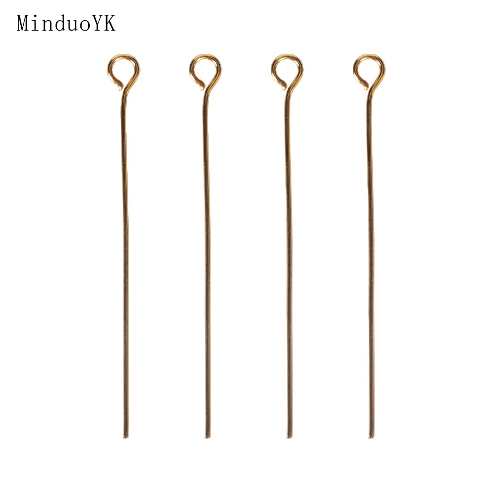 Lote de 100 unidades de alfileres dorados y plateados de acero inoxidable para joyería, accesorios de joyería Diy, aretes de borla, alfileres para la cabeza para suministros de joyería