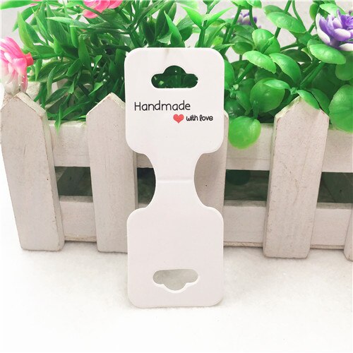 24 sztuk 9x3.5cm ręcznie z miłość naszyjnik kraft karty naszyjnik bransoletka powiesić Tag biżuteria wyświetlacz karty etykieta: a4