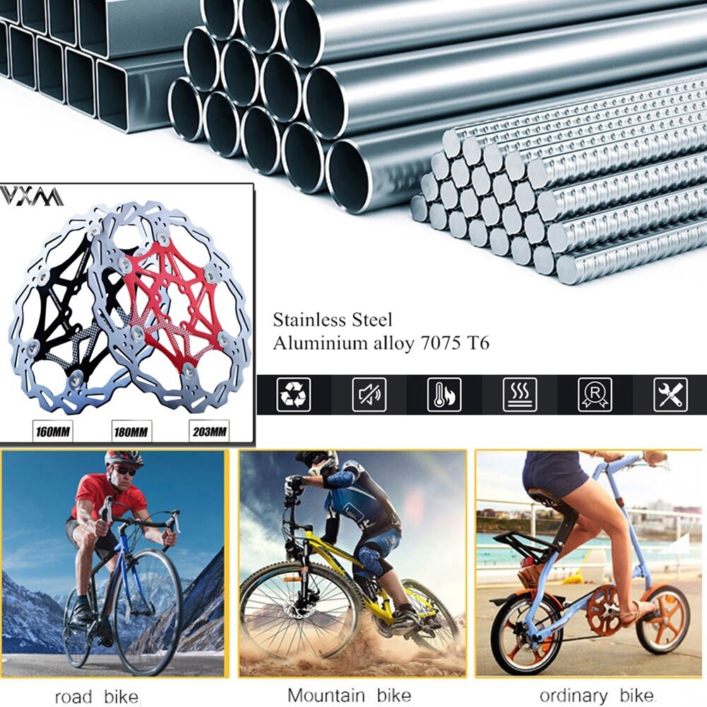 160/180/203mm roestvrijstalen schijfremmen voor mountainbikes, cruiserfietsen, fietsonderdelen en remschijven