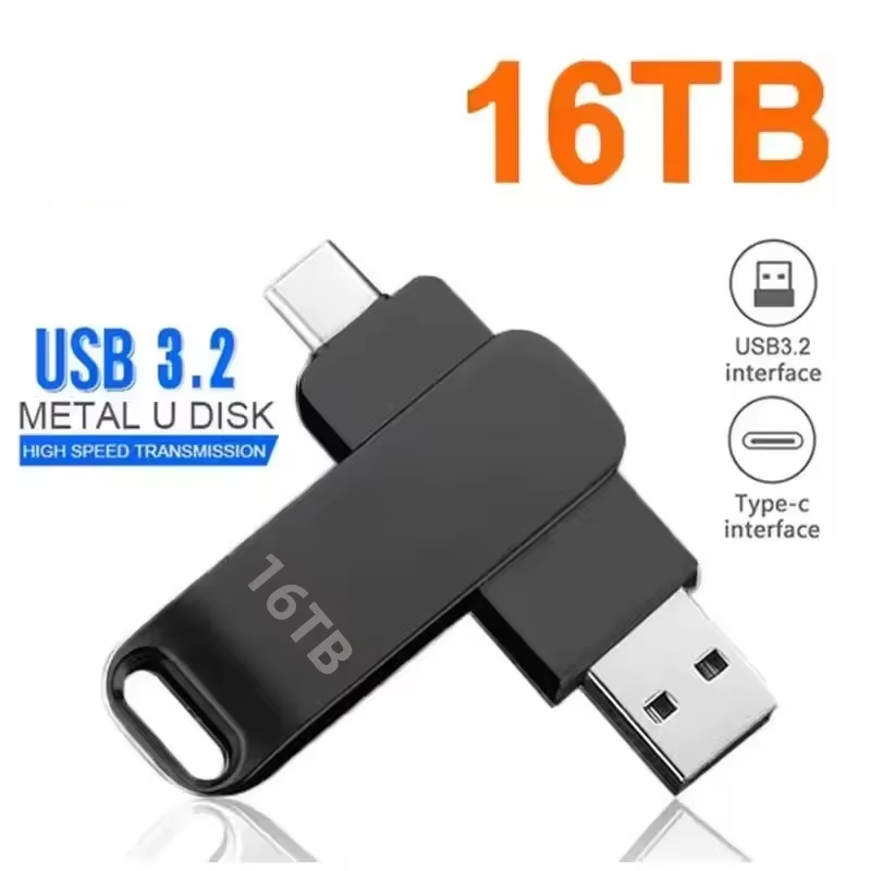 16TB USB 3.2 Flash Drives High Speed Transfer Metal Pendrive Memory card Pendrive Flash Disk Memoria Waterproof Stick: green