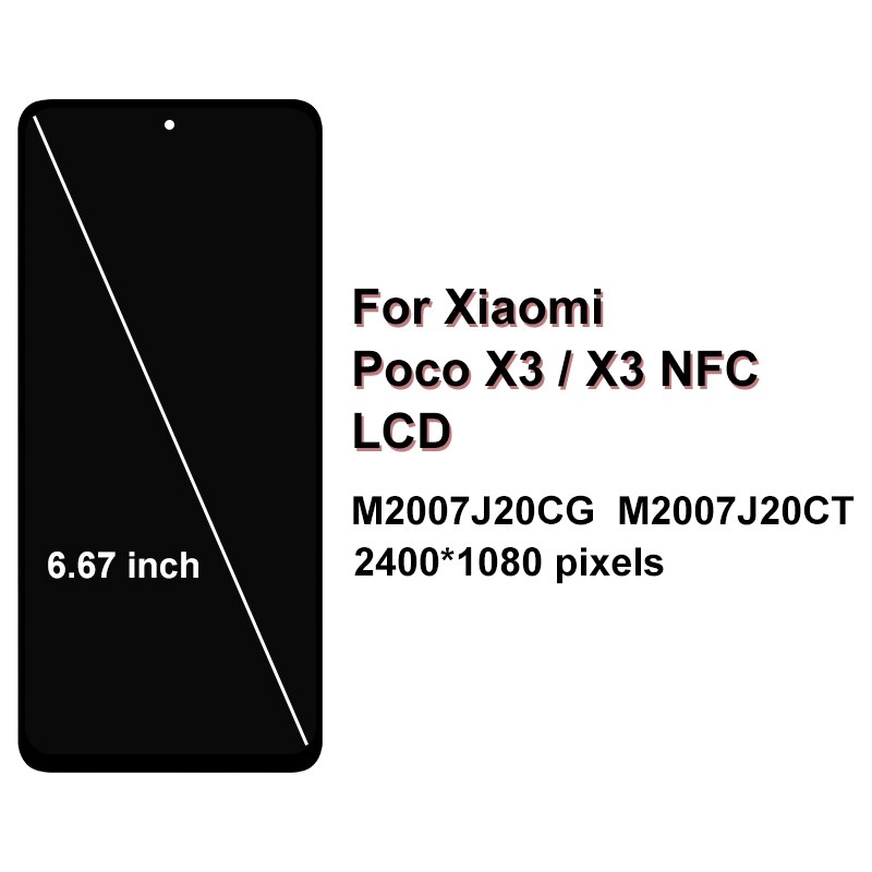 6.67" 100% Original For Xiaomi POCO X3 LCD Display Touch Screen Digitizer For POCO X3 NFC LCD Screen Replacement Parts