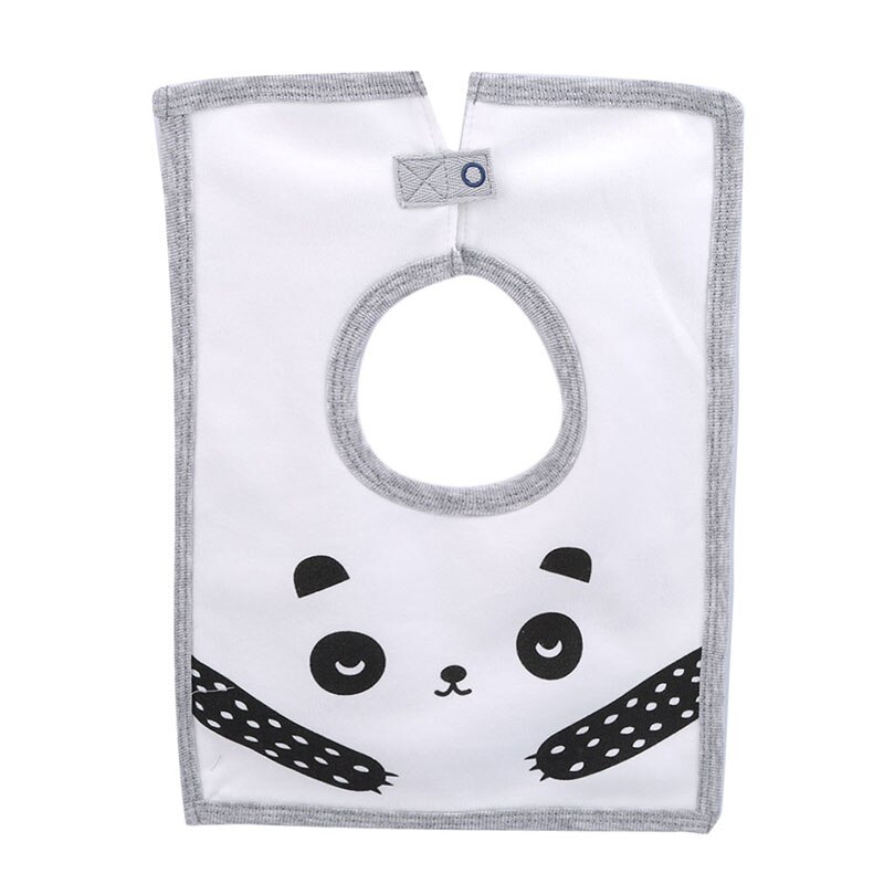 Unissex forma quadrada dos desenhos animados da criança à prova dwaterproof água bandana babadores infantil recém-nascidos saliva alimentação arroz toalha arroto roupas: Panda on white