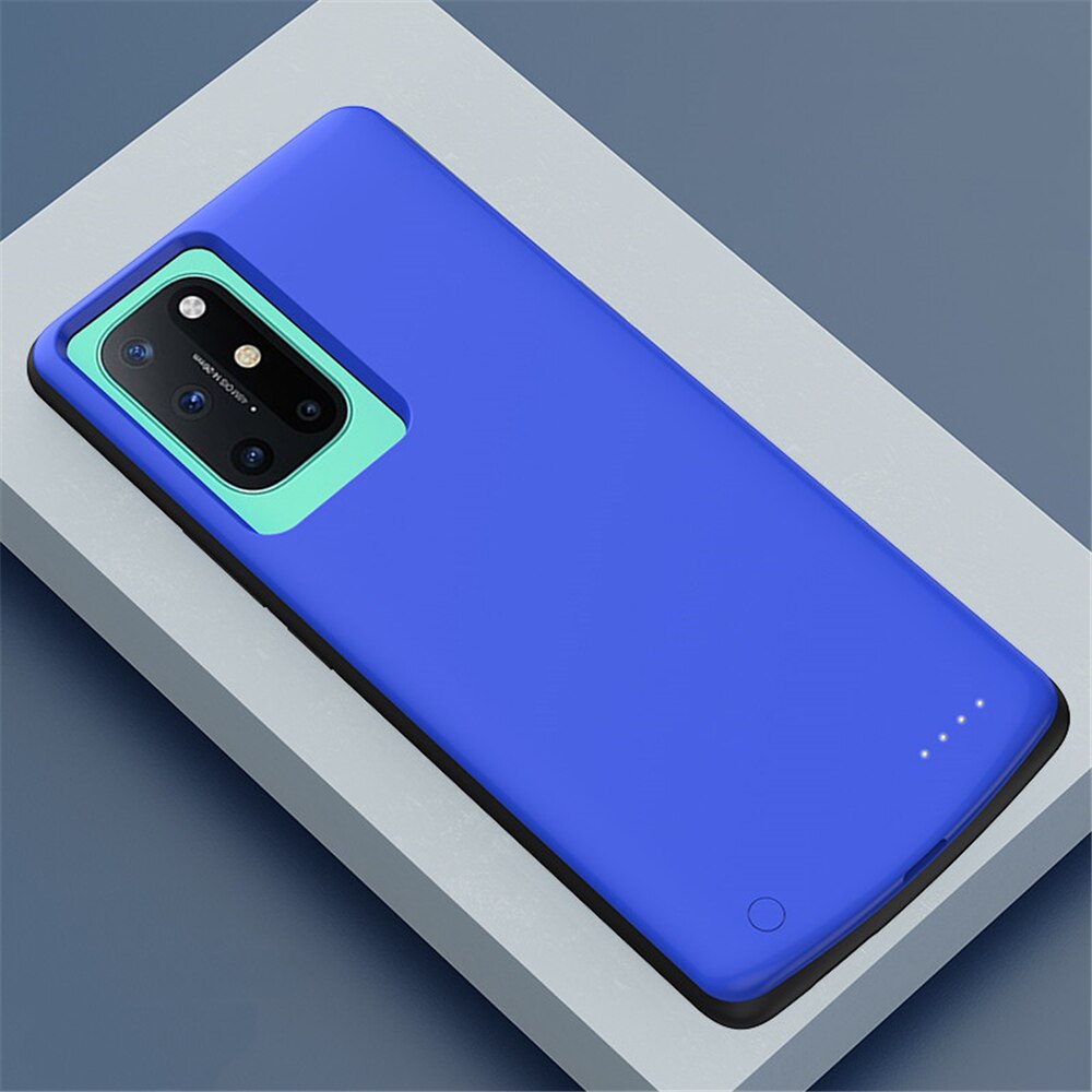 Battery Charger Cases For OnePlus 8T Battery Case 6800mAh Silicone External Battery Charging Cover For Oneplus 8T Powerbank Case: Blue