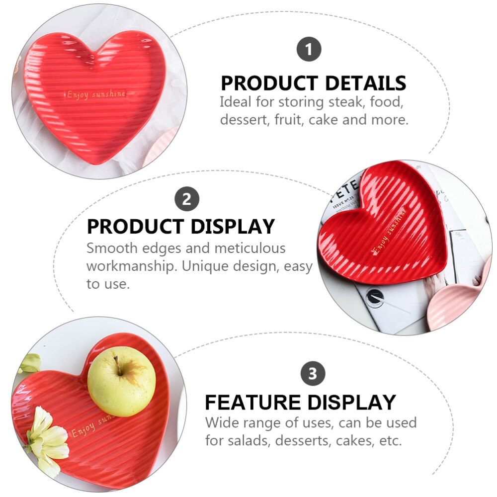 1pc Ceramic Food Serving Plate Food Tray Food Storage Plate Fruit Dessert Plate