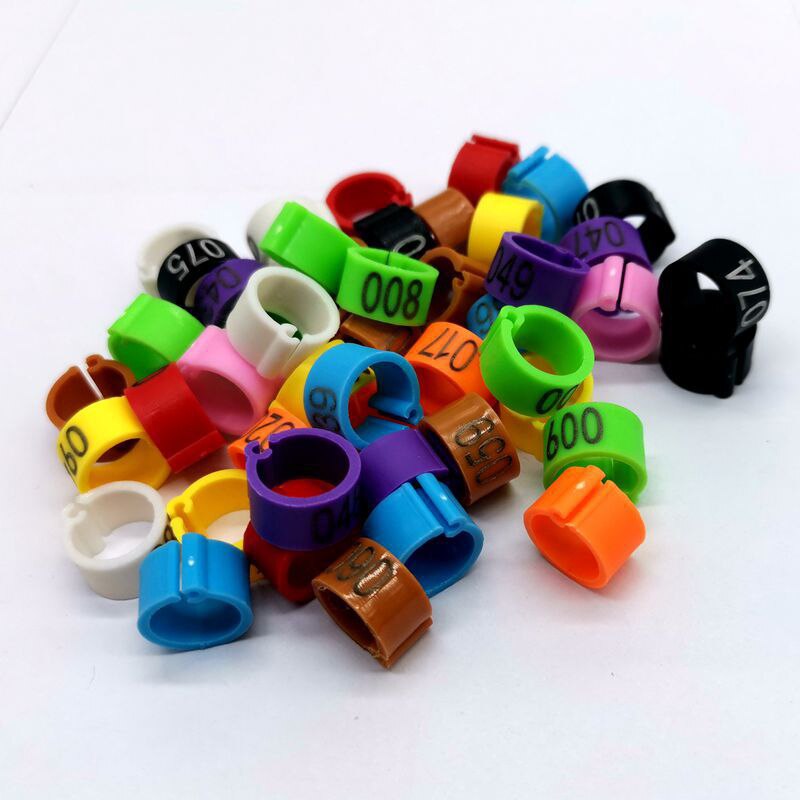 No.001 ~ 100 Vogels Voeten Clip Ringen Binnendiameter 8Mm Breedte 5Mm 100Pcs Plastic Ring Duif Duif kwartel Voet Ring Dier Carrier