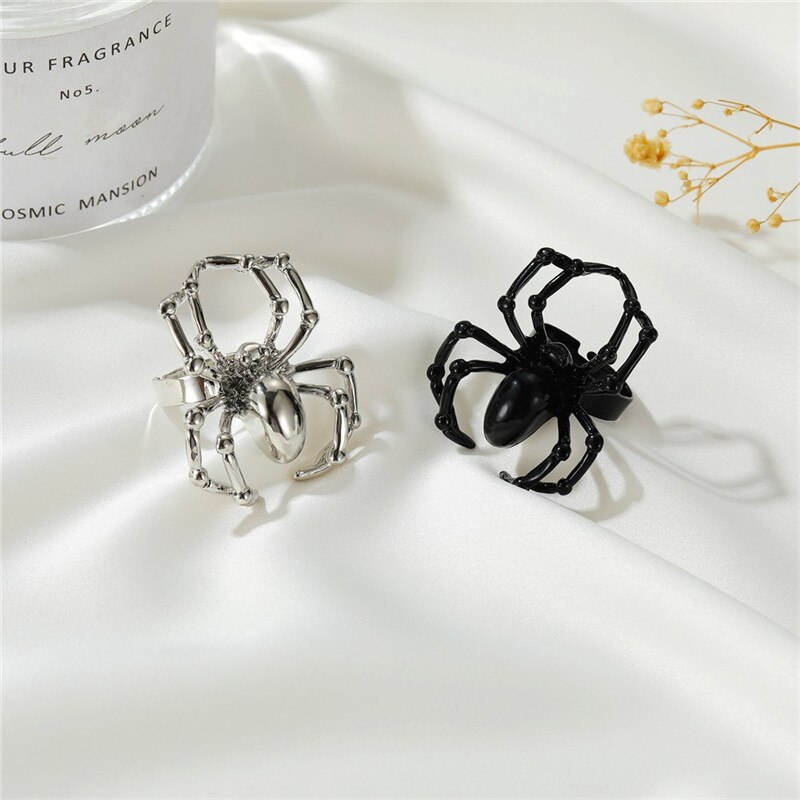 gotisch Punk Kreative Halloween Spinne Krake Kürbis Geist bilden Ringe Silber Farbe Party Halloween Schmuck