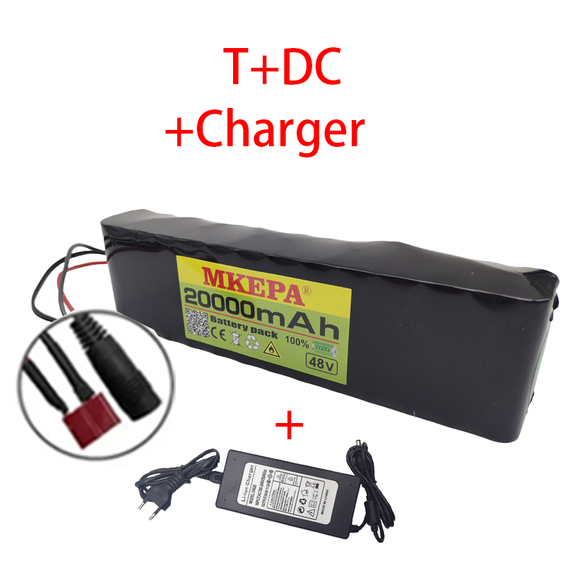 13S2P 48V 20Ah Electric Scooter Battery Pack 18650 Lithium Ion Battery 1000w Electric Scooter E-bike Conversion Kit BMS +Charger: Chocolate