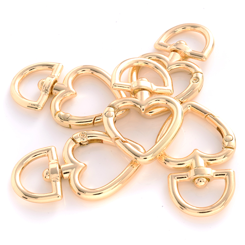 5 Stuks Metalen Hartvormige Karabijnhaak Kraag Karabijnhaken Haken Tassen Riem Gespen Karabijn Sleutelhanger Snap Ring Outdoor gereedschap: WHITE